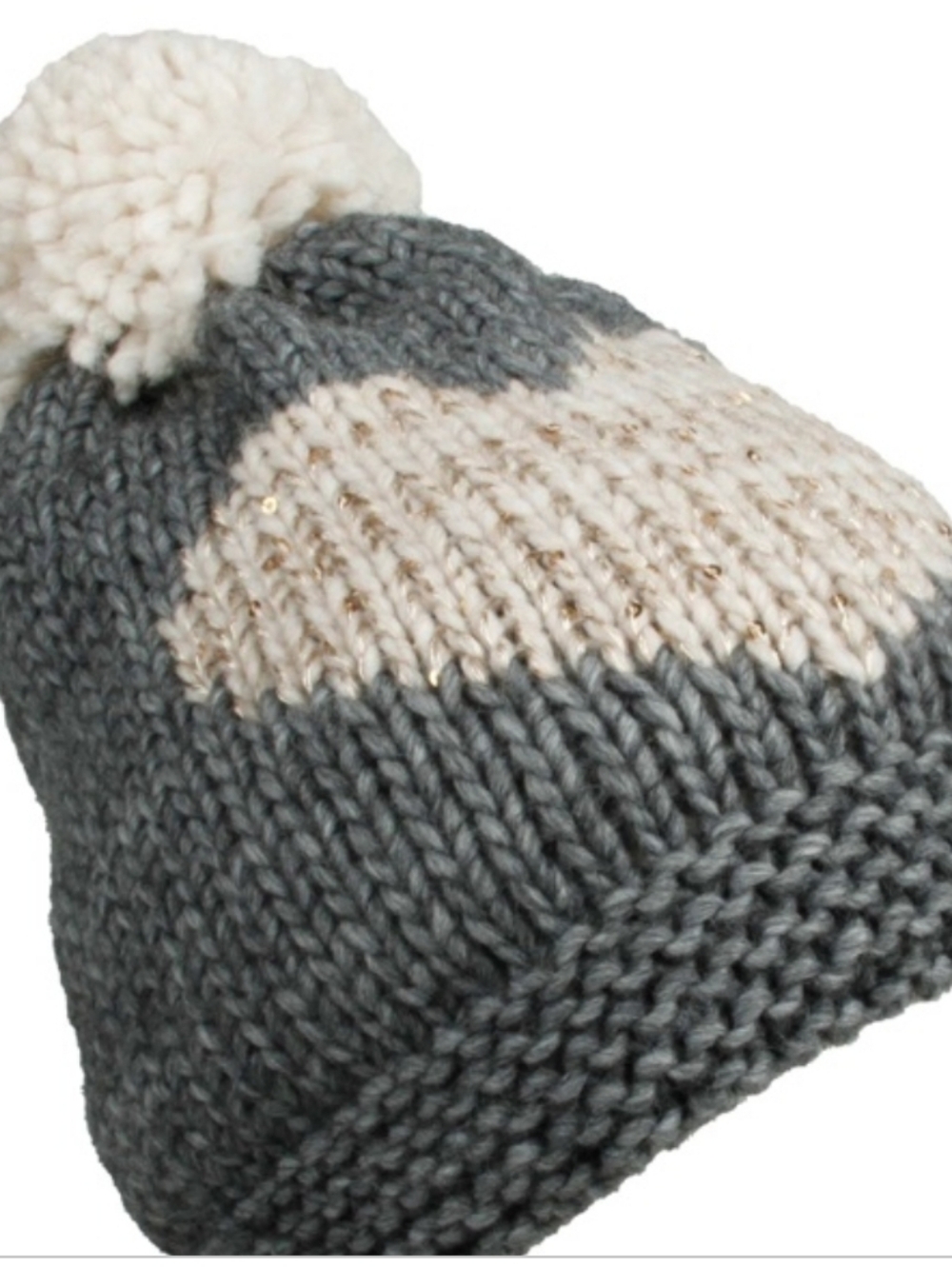 NARDI TAGLIAFERRI Italy Women Warm Alpaca Wool Heart Grey winter Pom Beanie Hat